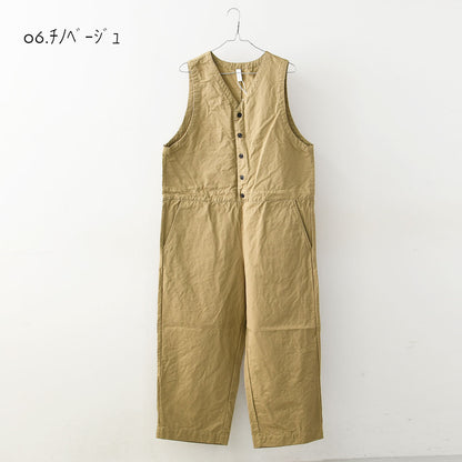 prit [プリット] コットンリネン交織カルゼオールインワン [P70700] オールインワン・コットンリネン・Vネック・LADY'S [2026AW]