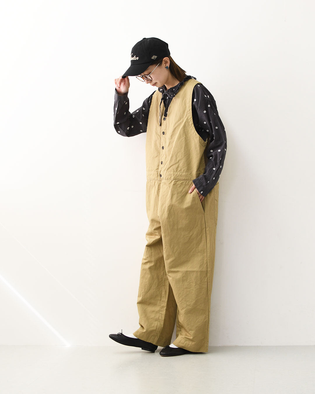 prit [プリット] コットンリネン交織カルゼオールインワン [P70700] オールインワン・コットンリネン・Vネック・LADY'S [2026AW]