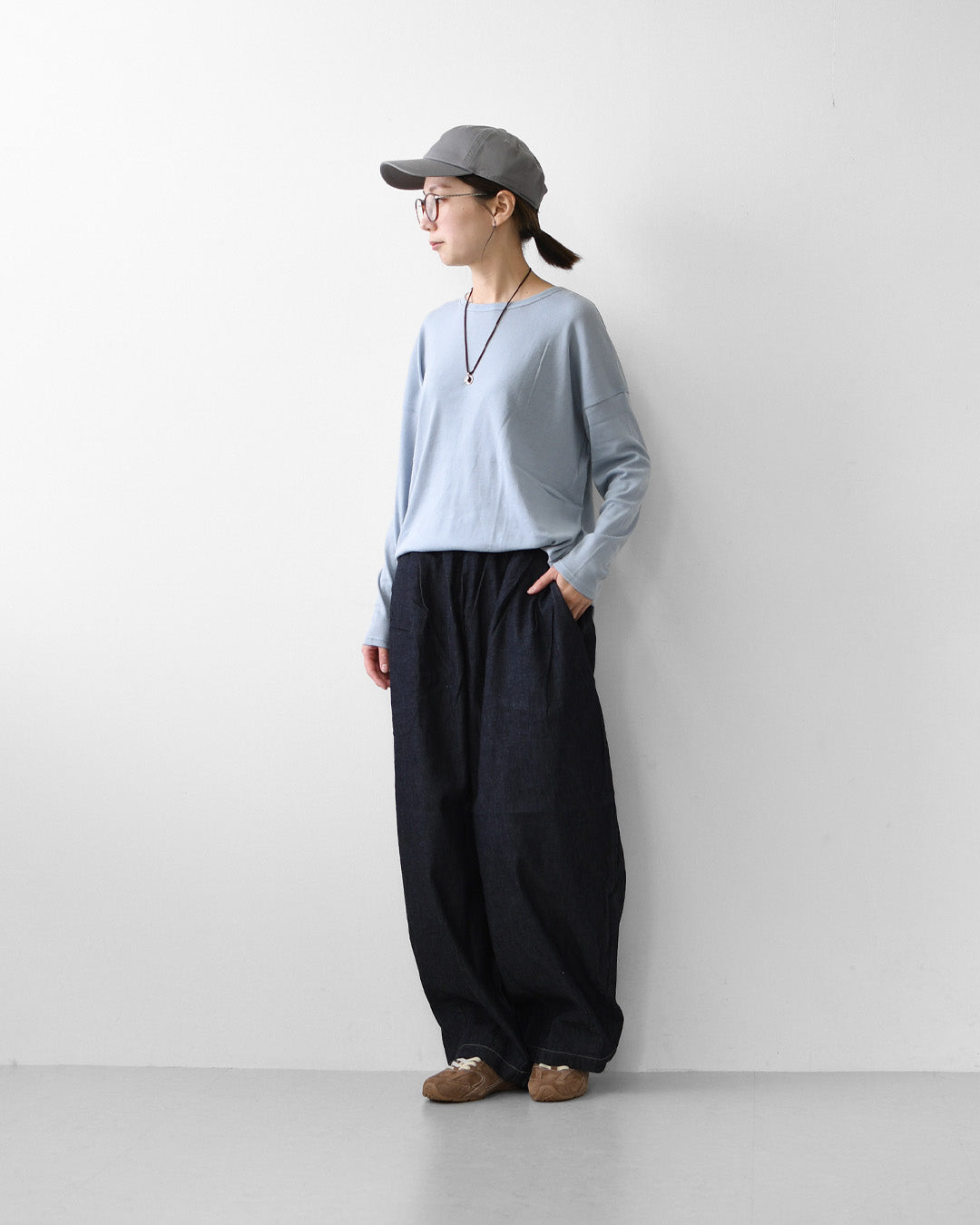 prit [プリット] 6ozデニムボールパンツ [P70735] ボールパンツ・ワイドシルエット・ゆったりサイズ・ワイド・リラックスパンツ・LADY'S [2026AW]