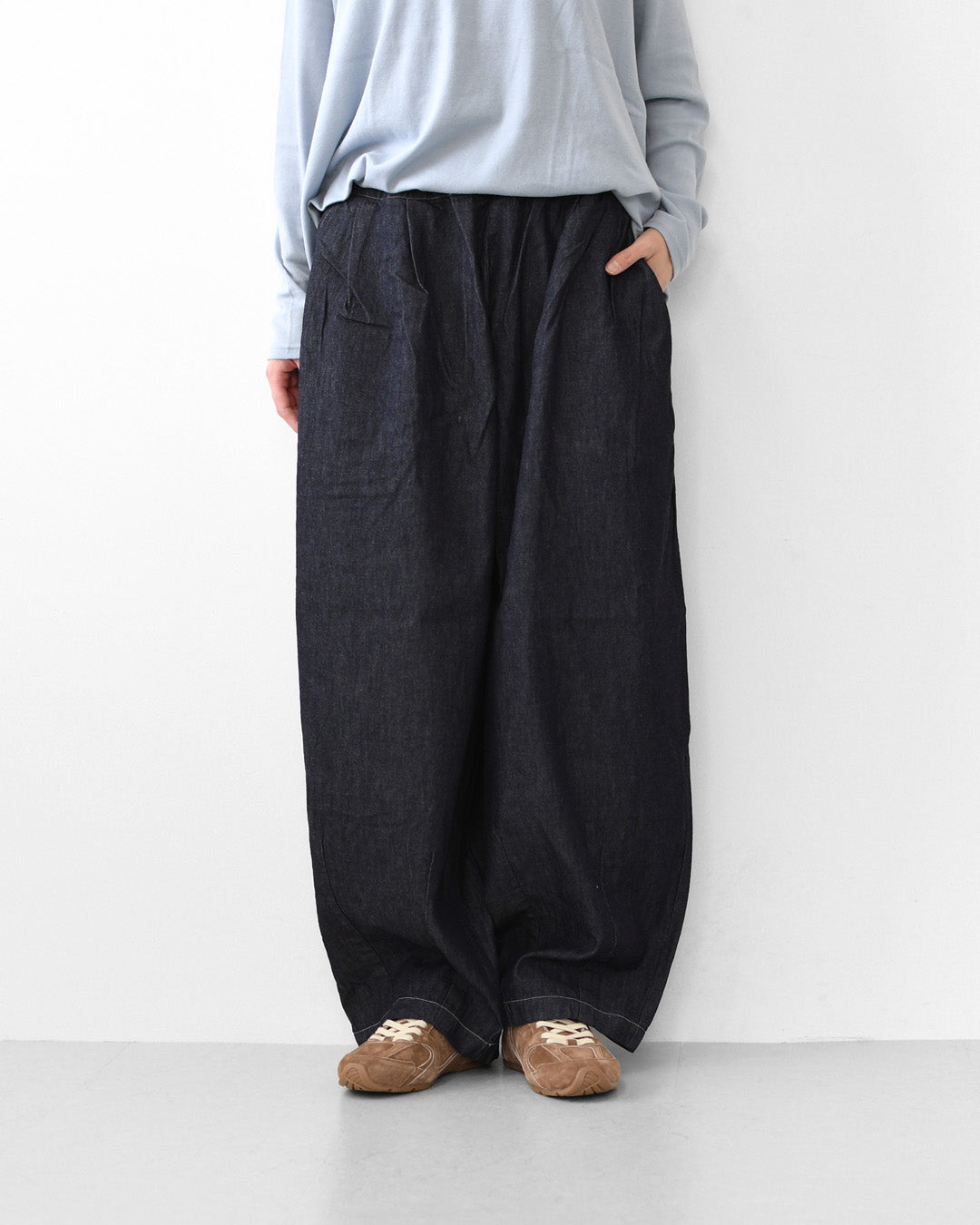 prit [プリット] 6ozデニムボールパンツ [P70735] ボールパンツ・ワイドシルエット・ゆったりサイズ・ワイド・リラックスパンツ・LADY'S [2026AW]