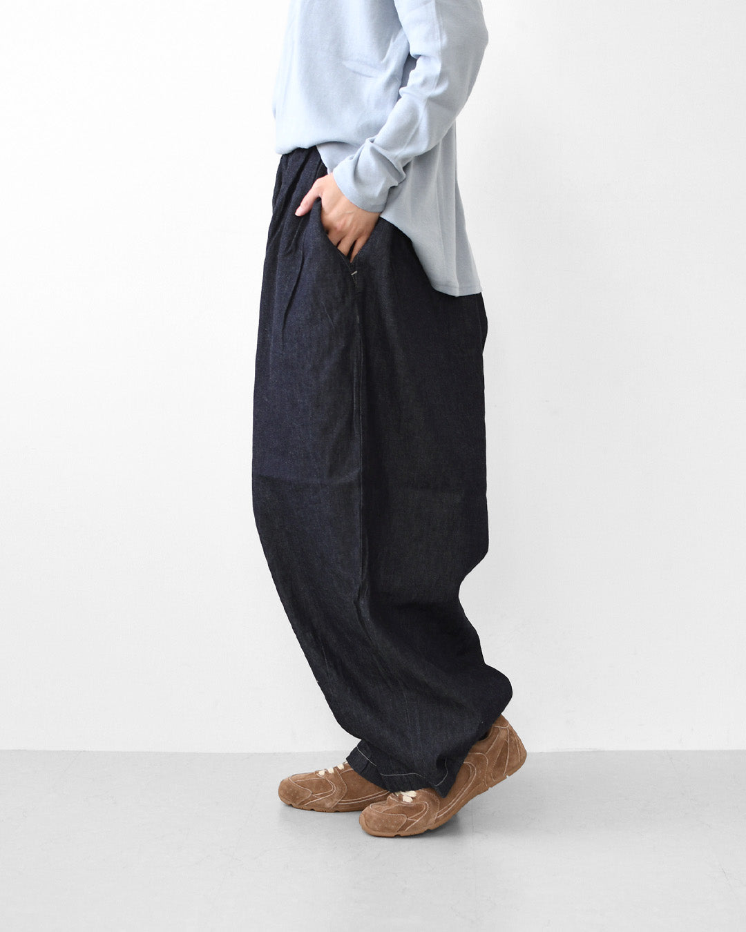 prit [プリット] 6ozデニムボールパンツ [P70735] ボールパンツ・ワイドシルエット・ゆったりサイズ・ワイド・リラックスパンツ・LADY'S [2026AW]