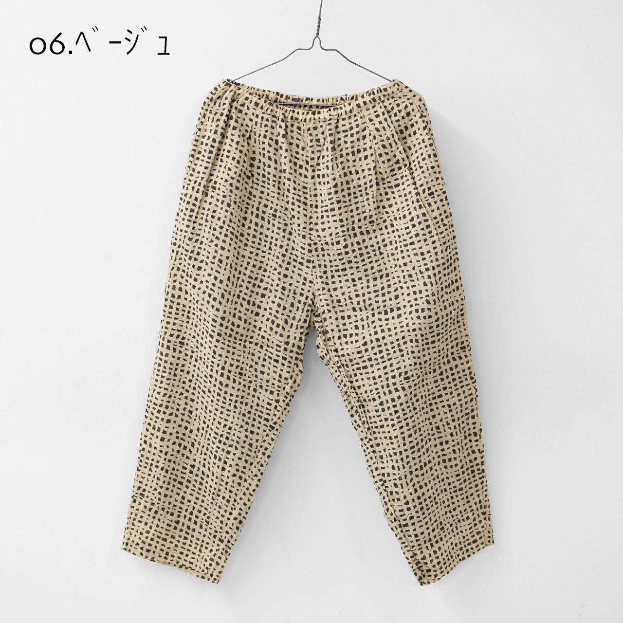 prit [プリット] 80/1ローンラフチェックプリント ワンタックバギーパンツ [P71520] [2025SS]