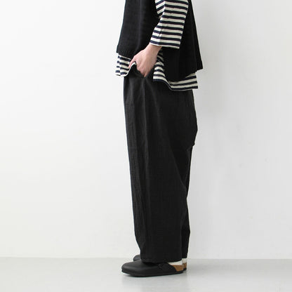 prit [プリット] 綿麻シャドウチェックワンタックバギーパンツ [P71521]  [2025SS]