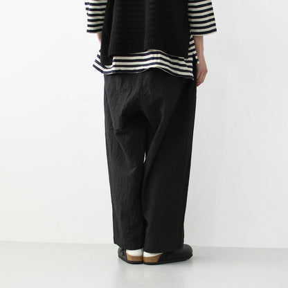 prit [プリット] 綿麻シャドウチェックワンタックバギーパンツ [P71521]  [2025SS]