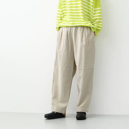 prit [プリット] 綿麻シャドウチェックワンタックバギーパンツ [P71521]  [2025SS]