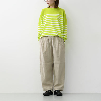 prit [プリット] 綿麻シャドウチェックワンタックバギーパンツ [P71521]  [2025SS]