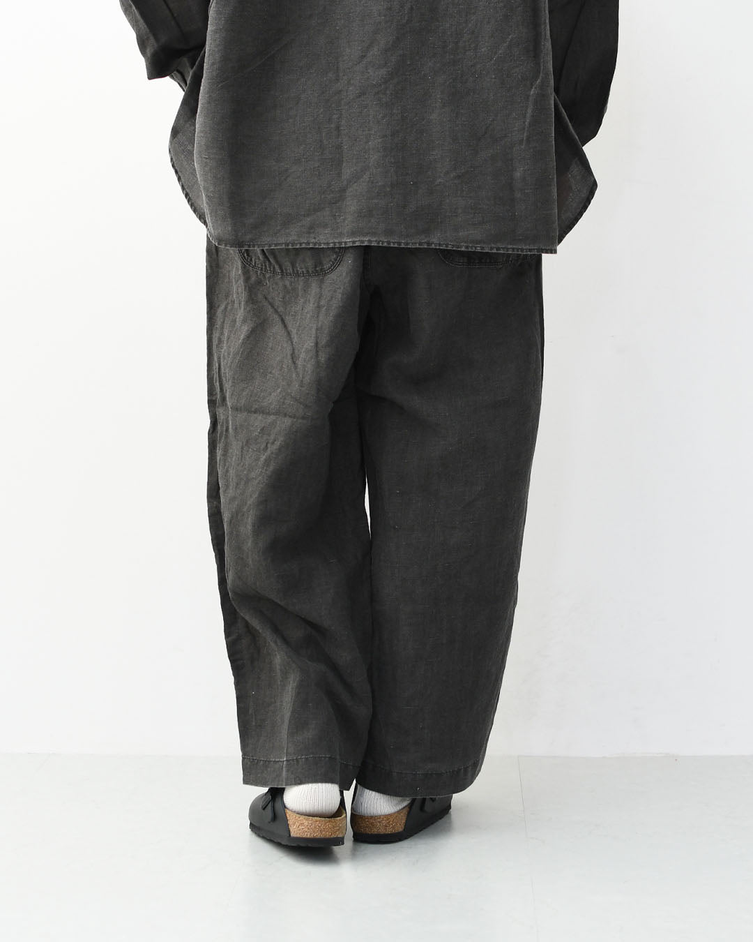 prit [プリット] リネンコットン交織平織ピグメン加工タックバギーパンツ  [P71602] ワイドパンツ・ヴィンテージ風・オーバーサイズ・ゆったりサイズ・リネンコットン・セットアップ・LADY'S [2026SS]