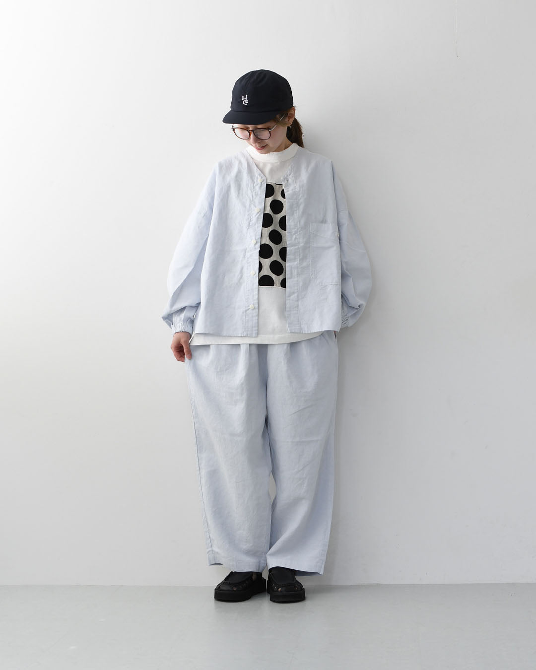 prit [プリット] リネンコットン交織平織ピグメン加工タックバギーパンツ  [P71602] ワイドパンツ・ヴィンテージ風・オーバーサイズ・ゆったりサイズ・リネンコットン・セットアップ・LADY'S [2026SS]