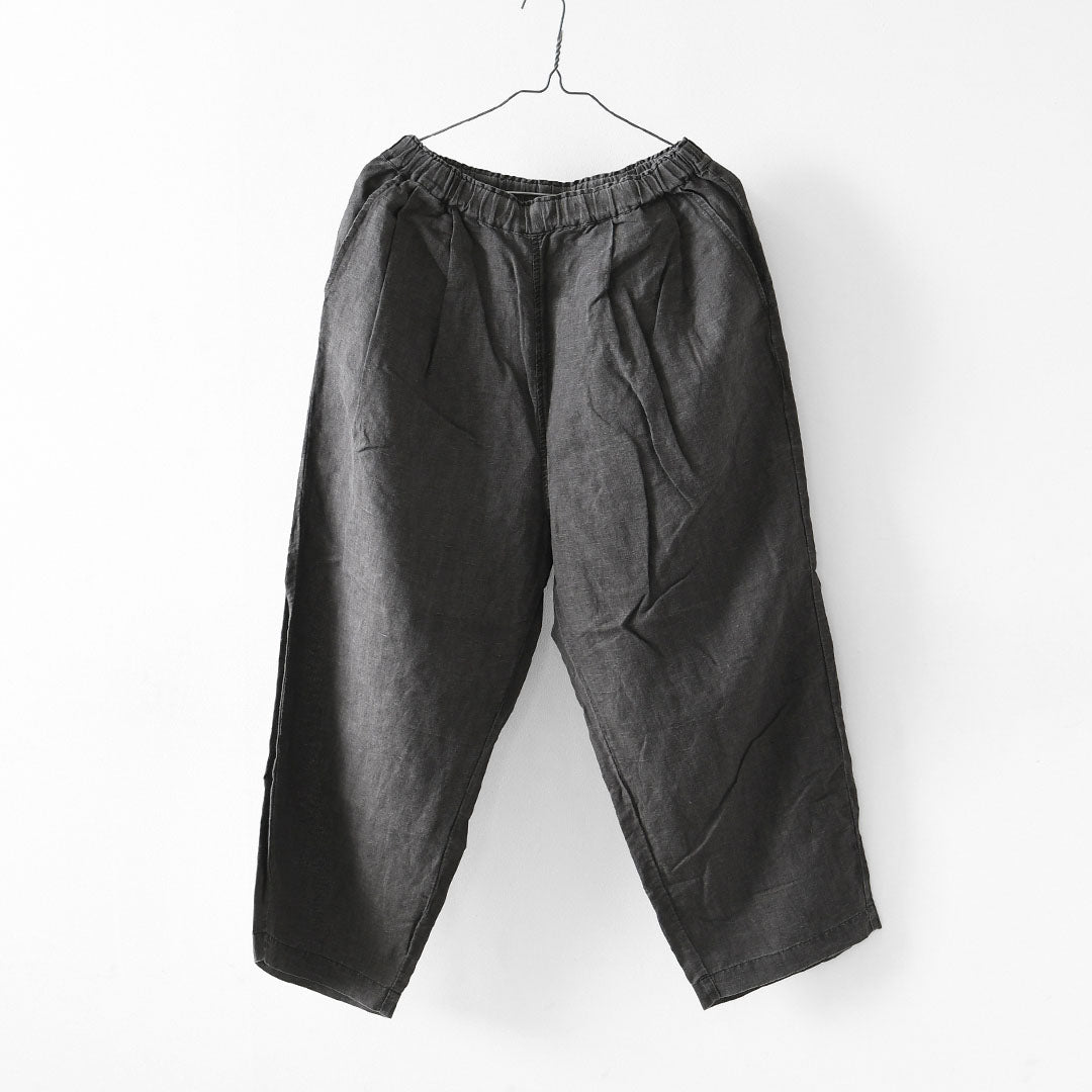 prit [プリット] リネンコットン交織平織ピグメン加工タックバギーパンツ  [P71602] ワイドパンツ・ヴィンテージ風・オーバーサイズ・ゆったりサイズ・リネンコットン・セットアップ・LADY'S [2026SS]