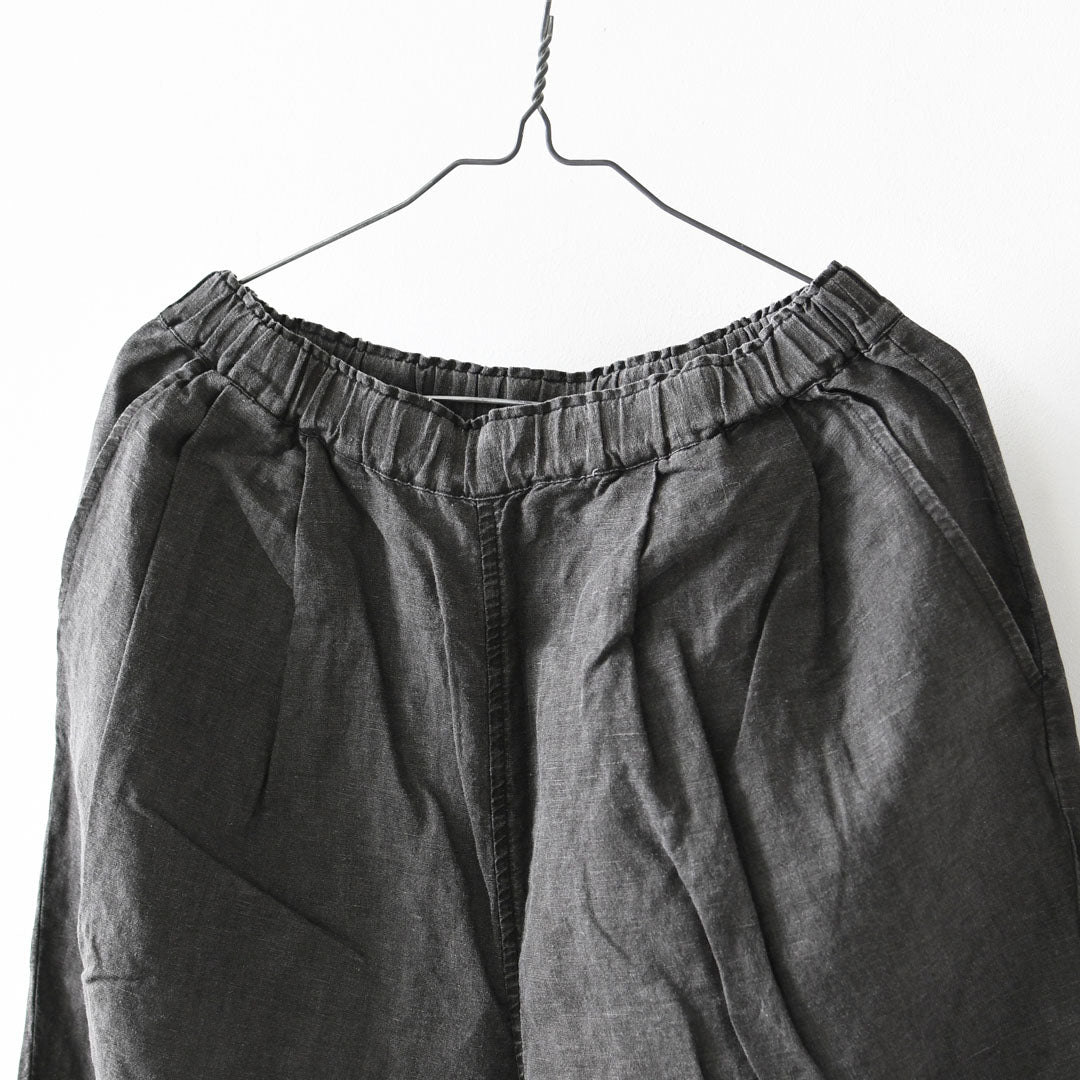 prit [プリット] リネンコットン交織平織ピグメン加工タックバギーパンツ  [P71602] ワイドパンツ・ヴィンテージ風・オーバーサイズ・ゆったりサイズ・リネンコットン・セットアップ・LADY'S [2026SS]