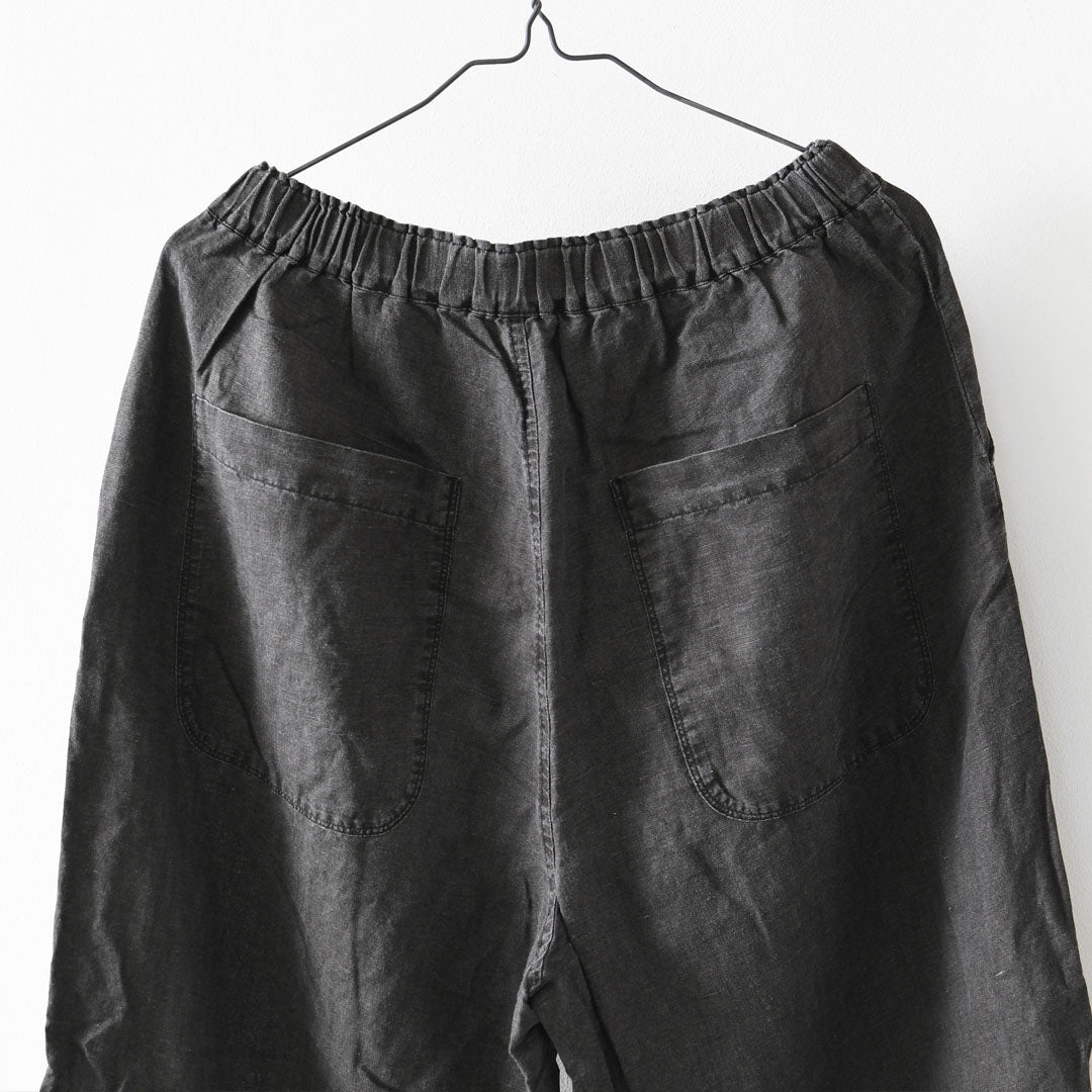 prit [プリット] リネンコットン交織平織ピグメン加工タックバギーパンツ  [P71602] ワイドパンツ・ヴィンテージ風・オーバーサイズ・ゆったりサイズ・リネンコットン・セットアップ・LADY'S [2026SS]