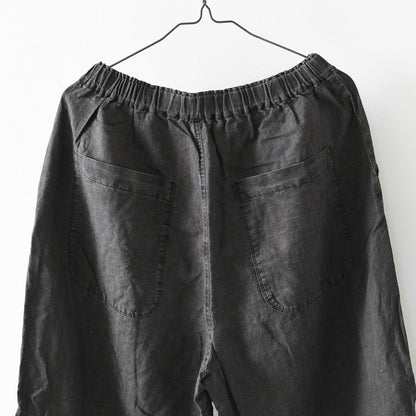 prit [プリット] リネンコットン交織平織ピグメン加工タックバギーパンツ  [P71602] ワイドパンツ・ヴィンテージ風・オーバーサイズ・ゆったりサイズ・リネンコットン・セットアップ・LADY'S [2026SS]