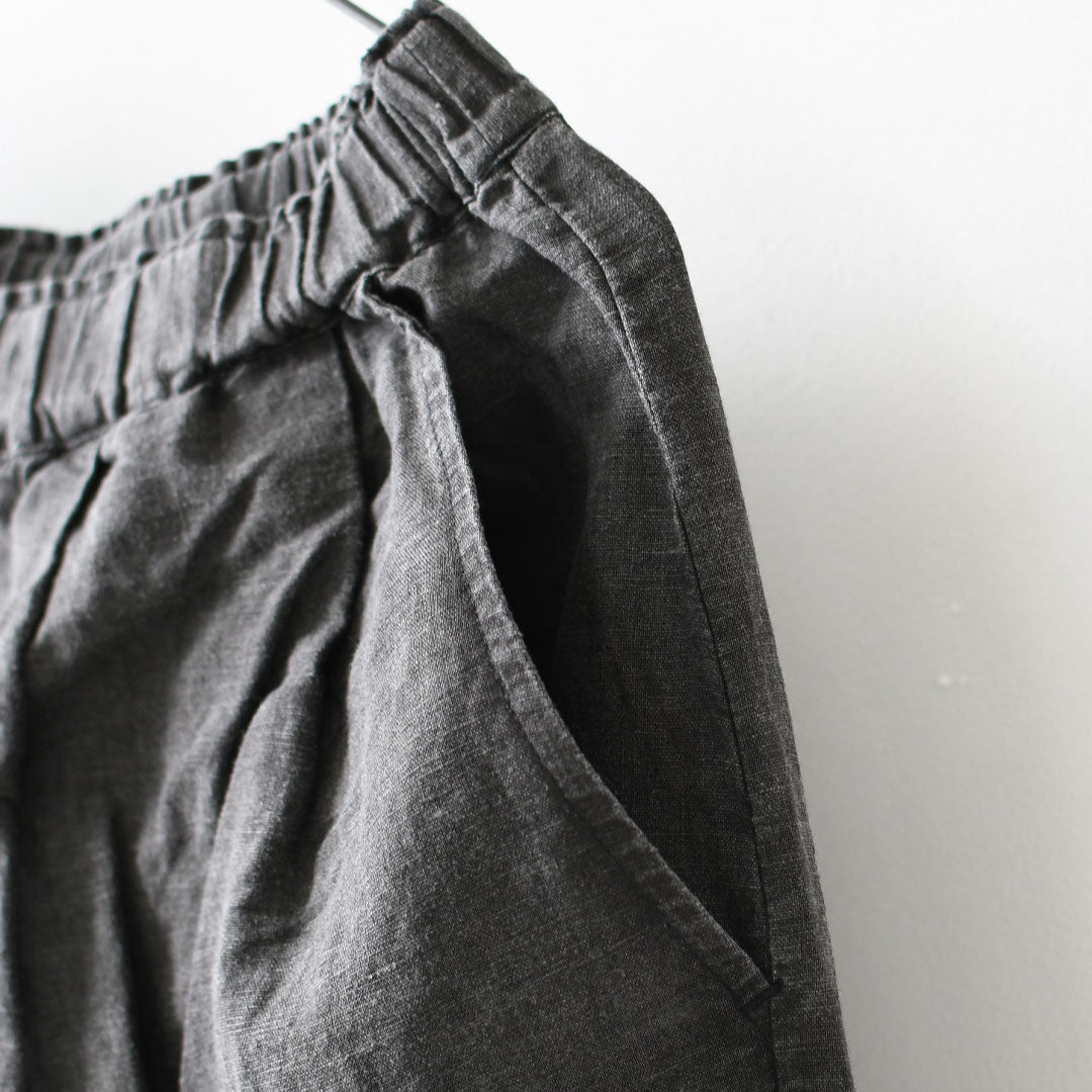 prit [プリット] リネンコットン交織平織ピグメン加工タックバギーパンツ  [P71602] ワイドパンツ・ヴィンテージ風・オーバーサイズ・ゆったりサイズ・リネンコットン・セットアップ・LADY'S [2026SS]