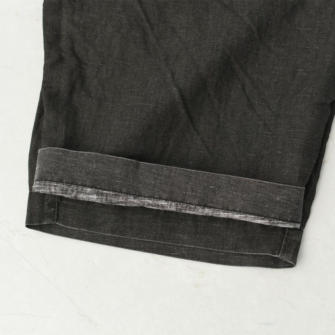 prit [プリット] リネンコットン交織平織ピグメン加工タックバギーパンツ  [P71602] ワイドパンツ・ヴィンテージ風・オーバーサイズ・ゆったりサイズ・リネンコットン・セットアップ・LADY'S [2026SS]