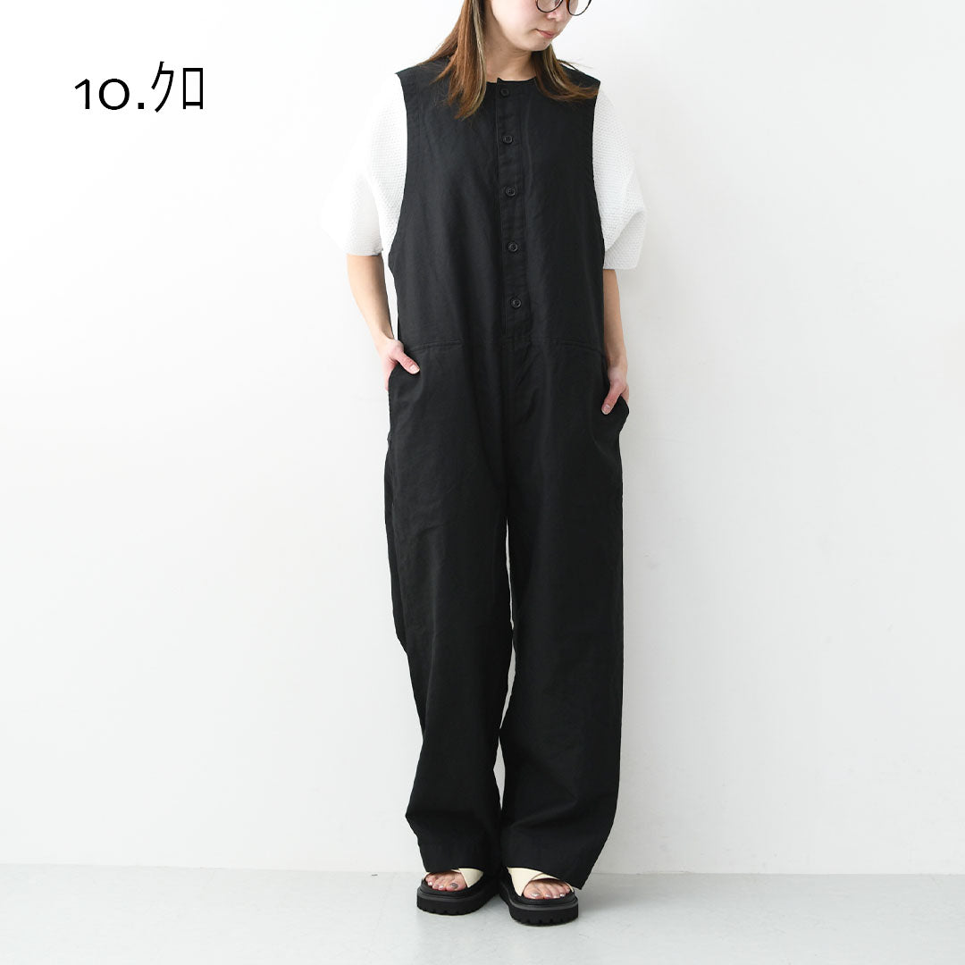 prit [プリット] コットンリネンライトバックサテンオールインワン [P71603] オールインワン・コットンリネン・ゆったりシルエット・LADY'S [2026SS]