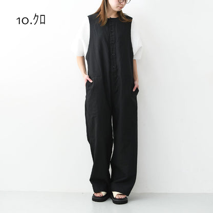 prit [プリット] コットンリネンライトバックサテンオールインワン [P71603] オールインワン・コットンリネン・ゆったりシルエット・LADY'S [2026SS]