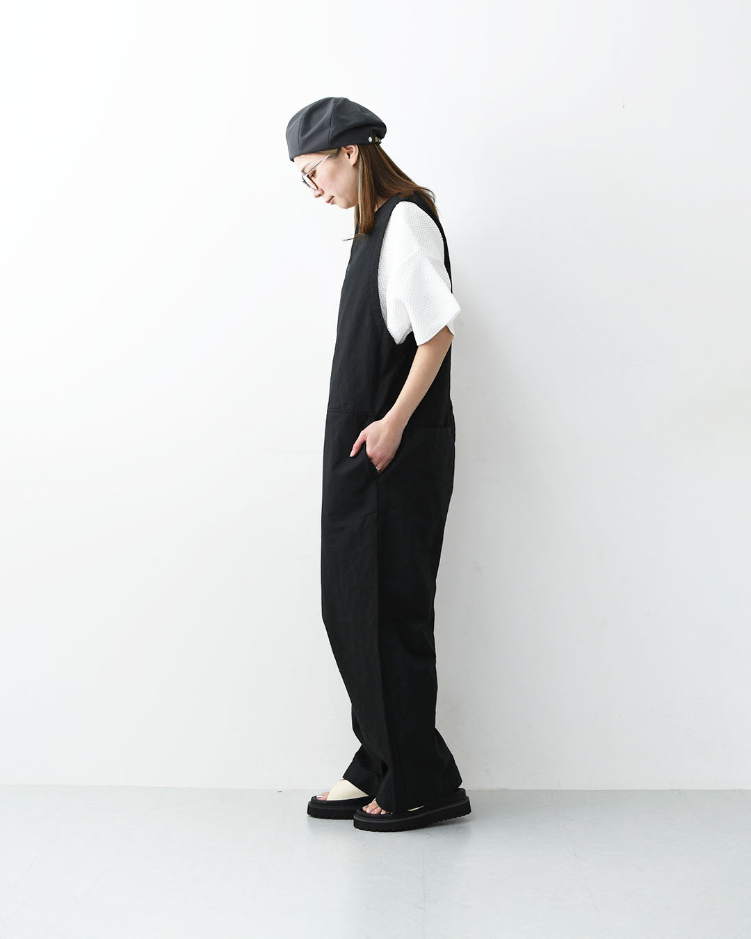 prit [プリット] コットンリネンライトバックサテンオールインワン [P71603] オールインワン・コットンリネン・ゆったりシルエット・LADY'S [2026SS]