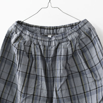 prit [プリット] 16/1リネンコットンチェックタックイージーパンツ [P71609] イージーパンツ・チェック・コットンリネン・リラックスパンツ・ゆったっりシルエット・LADY'S [2026SS]