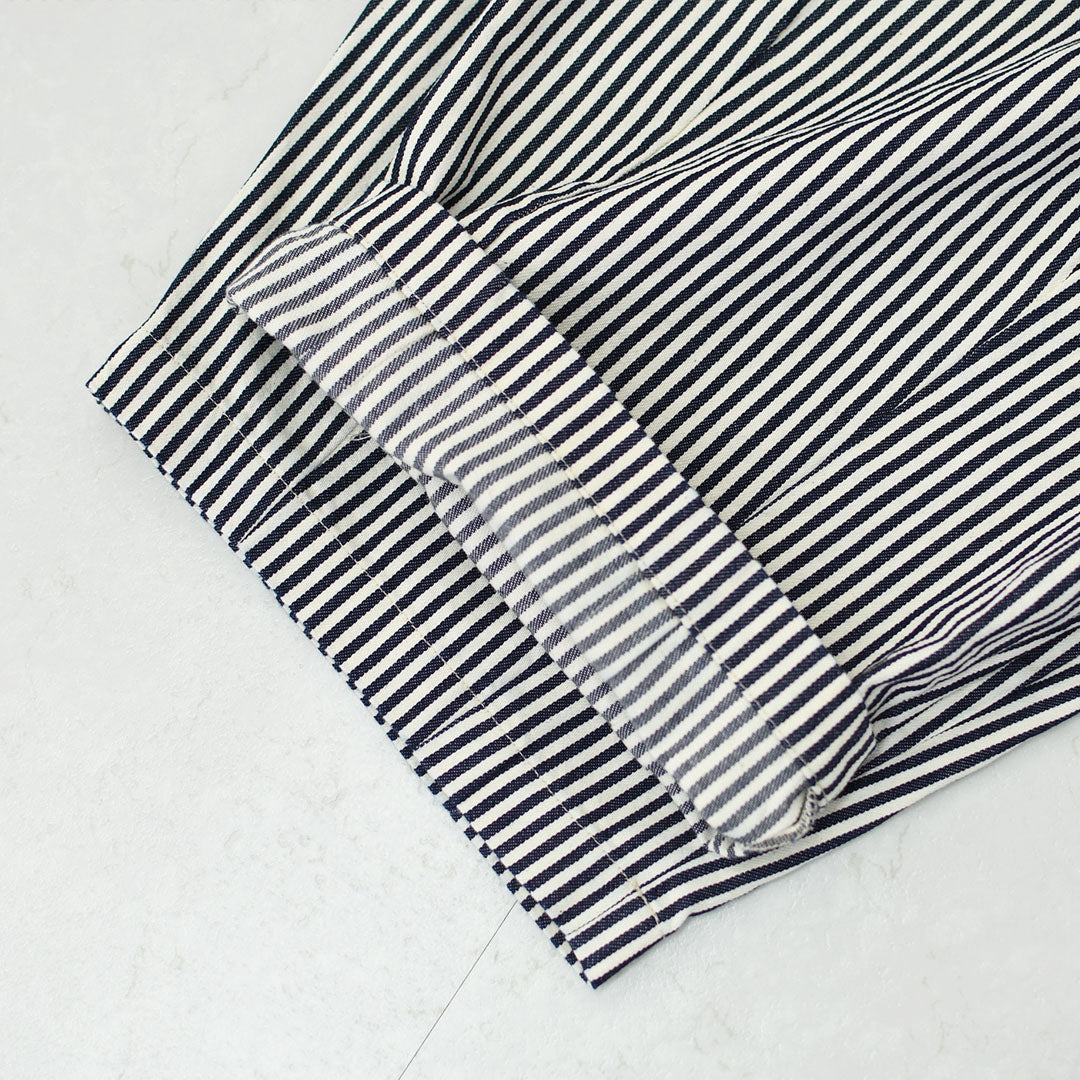 prit [プリット] 8oz ヒッコリーデニムボールパンツ [P71614] ヒッコリー柄・縦縞・ストライプ・ゆったりシルエット・リラックスパンツ・ナチュラルコーデ・カジュアル・柔らかデニム・LADY'S [2026SS]