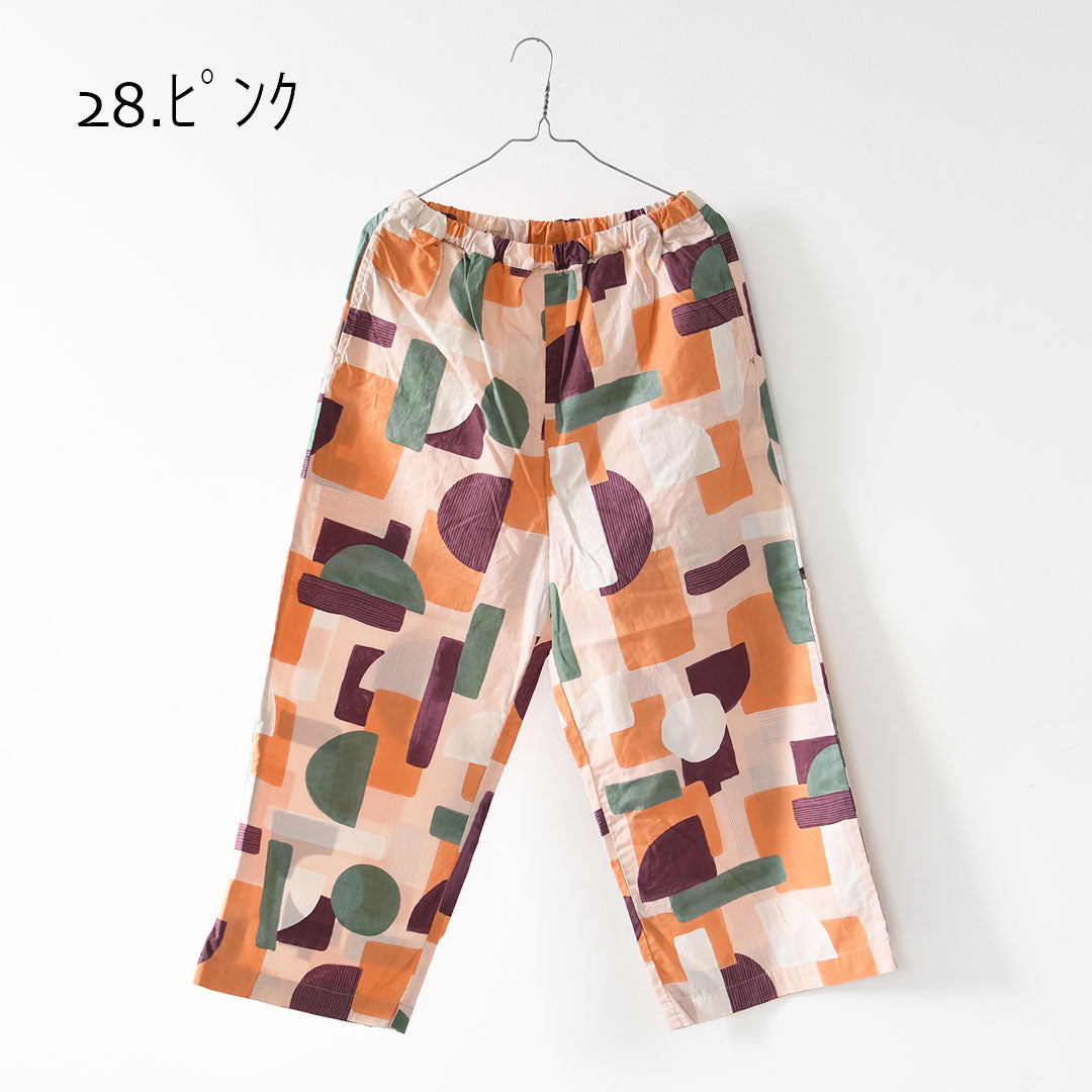 prit [プリット] 40/1ブロードコラージュプリントワイドパンツ [P71621] イージーパンツ・リラックスパンツ・ゆったっりシルエット・ワイド・柄パンツ・綿パンツ・LADY'S [2026SS]