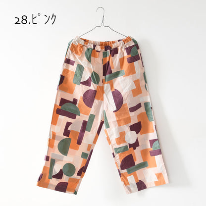 prit [プリット] 40/1ブロードコラージュプリントワイドパンツ [P71621] イージーパンツ・リラックスパンツ・ゆったっりシルエット・ワイド・柄パンツ・綿パンツ・LADY'S [2026SS]