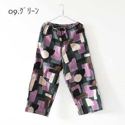 prit [プリット] 40/1ブロードコラージュプリントワイドパンツ [P71621] イージーパンツ・リラックスパンツ・ゆったっりシルエット・ワイド・柄パンツ・綿パンツ・LADY'S [2026SS]