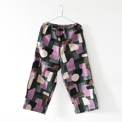 prit [プリット] 40/1ブロードコラージュプリントワイドパンツ [P71621] イージーパンツ・リラックスパンツ・ゆったっりシルエット・ワイド・柄パンツ・綿パンツ・LADY'S [2026SS]