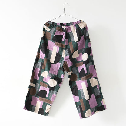 prit [プリット] 40/1ブロードコラージュプリントワイドパンツ [P71621] イージーパンツ・リラックスパンツ・ゆったっりシルエット・ワイド・柄パンツ・綿パンツ・LADY'S [2026SS]