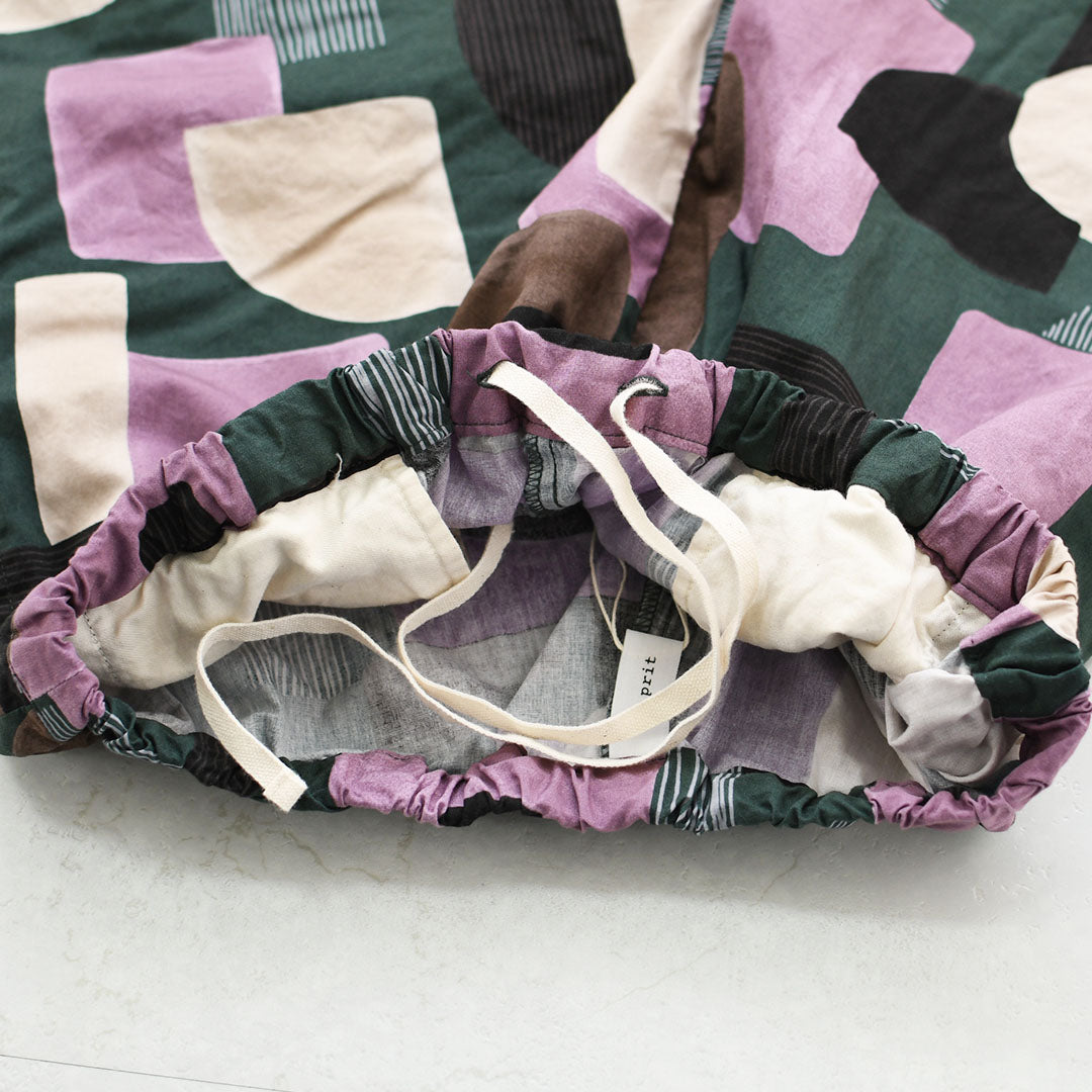 prit [プリット] 40/1ブロードコラージュプリントワイドパンツ [P71621] イージーパンツ・リラックスパンツ・ゆったっりシルエット・ワイド・柄パンツ・綿パンツ・LADY'S [2026SS]