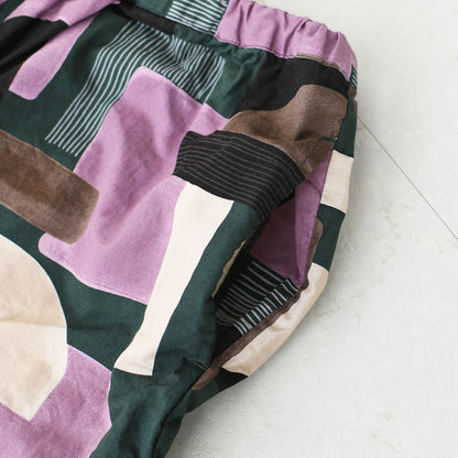 prit [プリット] 40/1ブロードコラージュプリントワイドパンツ [P71621] イージーパンツ・リラックスパンツ・ゆったっりシルエット・ワイド・柄パンツ・綿パンツ・LADY'S [2026SS]