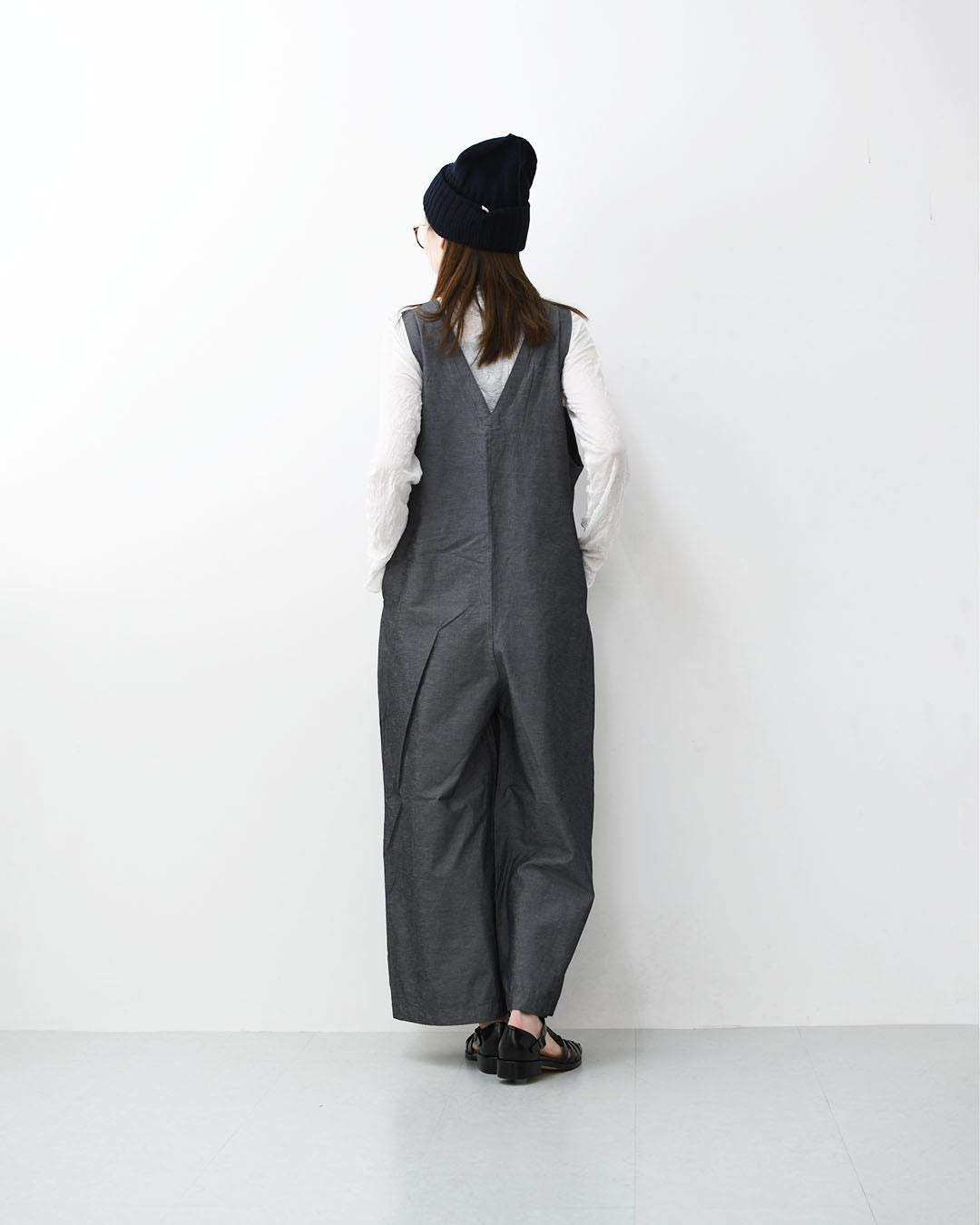 prit [プリット] 綿麻ストレッッチVネックオールインワン [P71629] オールインワン・Vネック・ゆったりシルエット・LADY'S [2026SS]