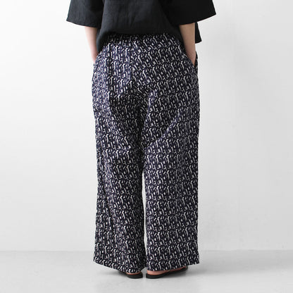 prit [プリット] 80/1ローンミラクルウェーブ加工幾何学プリントワイドパンツ [P72516]  [2025SS]