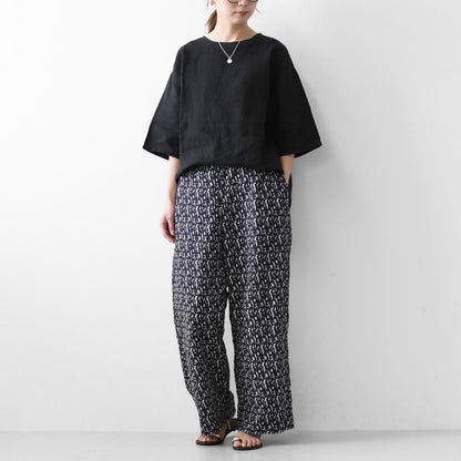 prit [プリット] 80/1ローンミラクルウェーブ加工幾何学プリントワイドパンツ [P72516]  [2025SS]