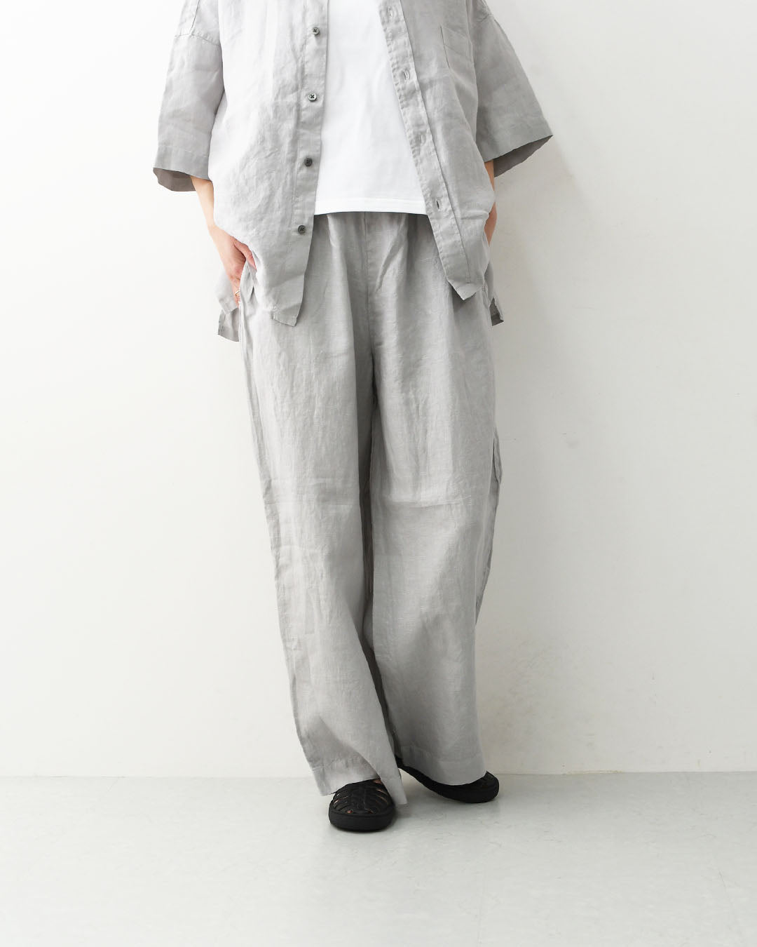 prit [プリット] 40/1フレンチリネンパジャマパンツ [P72610] フレンチリネン・イージーパンツ・パジャマパンツ・リラックスパンツ・ゆったっりシルエット・ワイドパンツ・LADY'S [2026SS]
