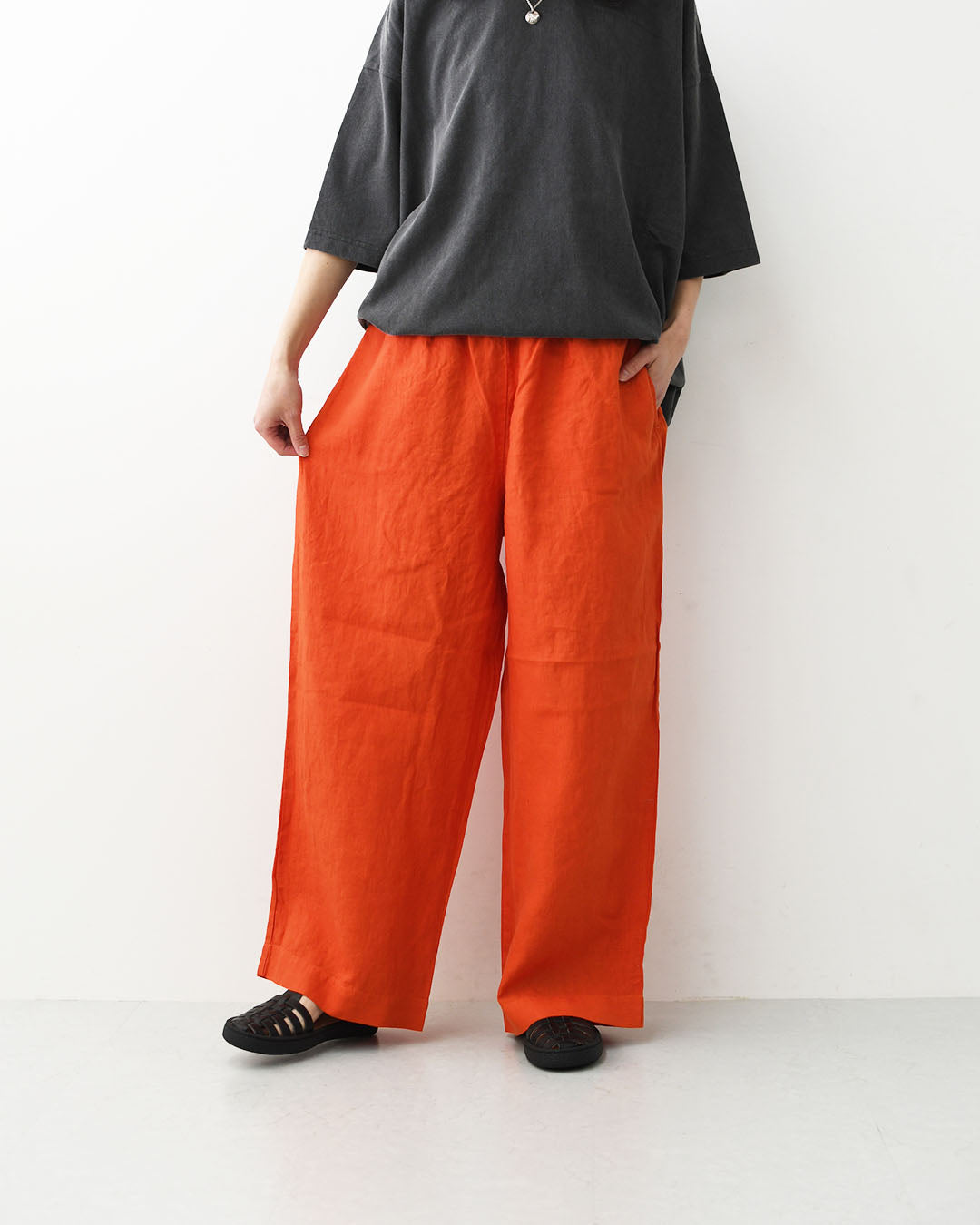 prit [プリット] 40/1フレンチリネンパジャマパンツ [P72610] フレンチリネン・イージーパンツ・パジャマパンツ・リラックスパンツ・ゆったっりシルエット・ワイドパンツ・LADY'S [2026SS]