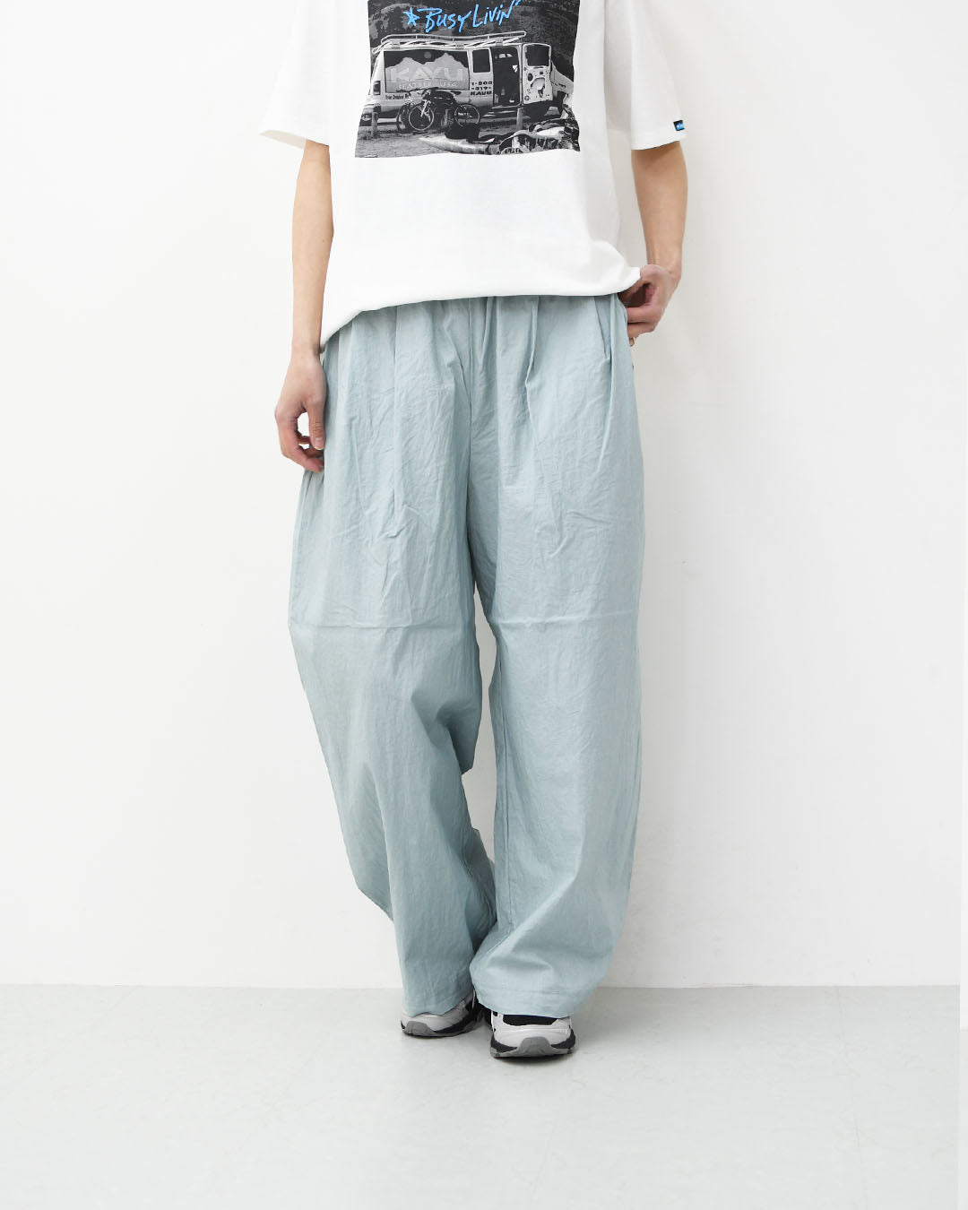 prit [プリット] コットンリネンワッシャー中白染めタックワイドパンツ [P72614] イージーパンツ・リラックスパンツ・ゆったっりシルエット・ワイドパンツ・ヴィンテージ・LADY'S [2026SS]