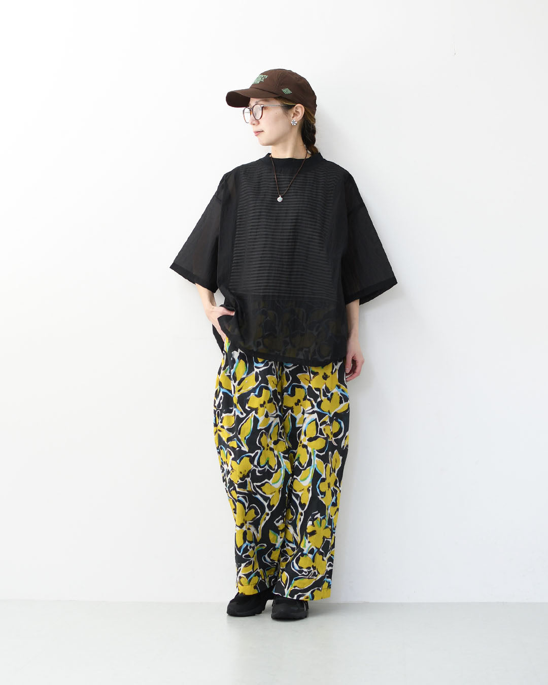prit [プリット] 60/1ローンタフボタニカルプリントワイドパンツ [P72615] リラックスパンツ・コットンナイロン・LADY'S [2026SS]