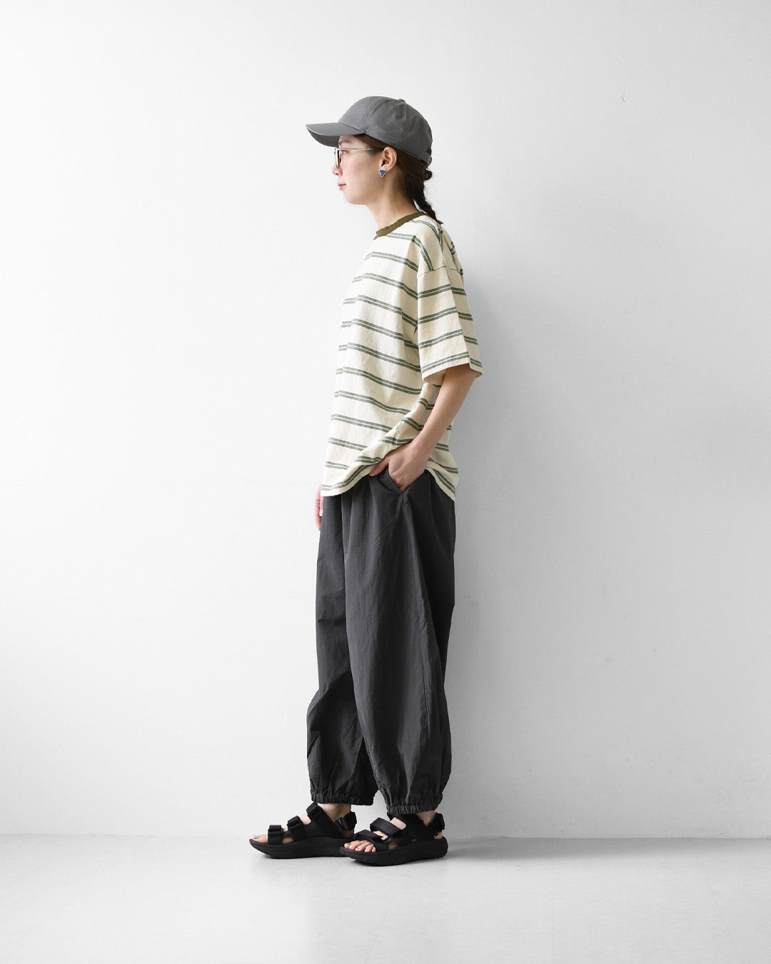 prit [プリット] コットンナイロン交織平織ワッシャー裾ゴムバルーンパンツ [P72616] バルーンパンツ・ゆったりシルエット・体型カバー・裾ゴム・LADY'S [2026SS]