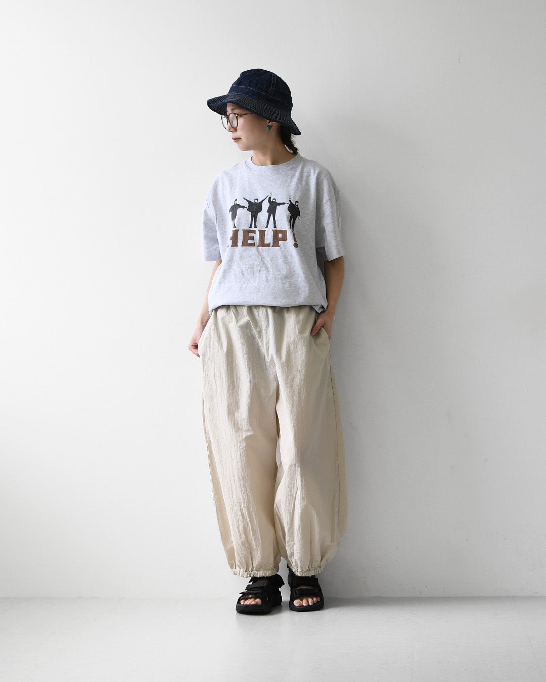 prit [プリット] コットンナイロン交織平織ワッシャー裾ゴムバルーンパンツ [P72616] バルーンパンツ・ゆったりシルエット・体型カバー・裾ゴム・LADY'S [2026SS]