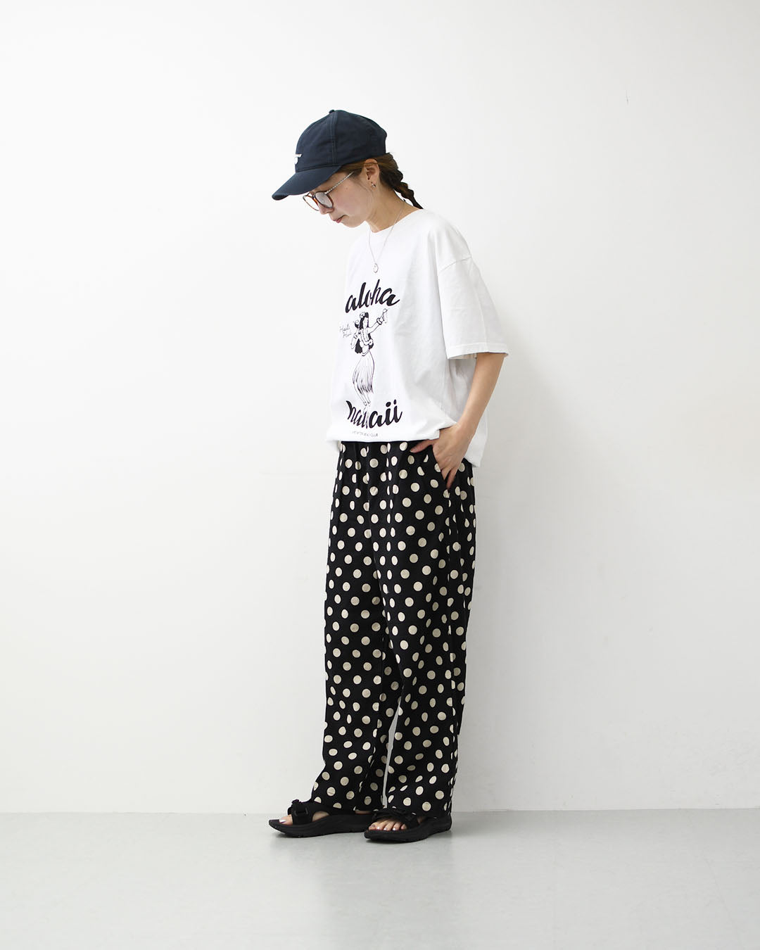 prit [プリット] 20/1リネンコットンシーチングドットプリントパジャマパンツ [P72618] イージーパンツ・ワイドパンツ・リラックスパンツ・ドット柄パンツ・水玉・リネンコットン・LADY'S [2026SS]