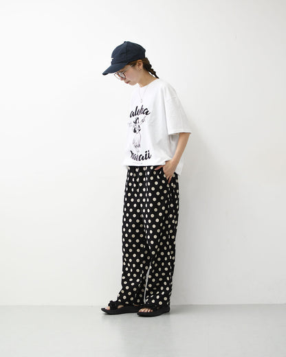 prit [プリット] 20/1リネンコットンシーチングドットプリントパジャマパンツ [P72618] イージーパンツ・ワイドパンツ・リラックスパンツ・ドット柄パンツ・水玉・リネンコットン・LADY'S [2026SS]