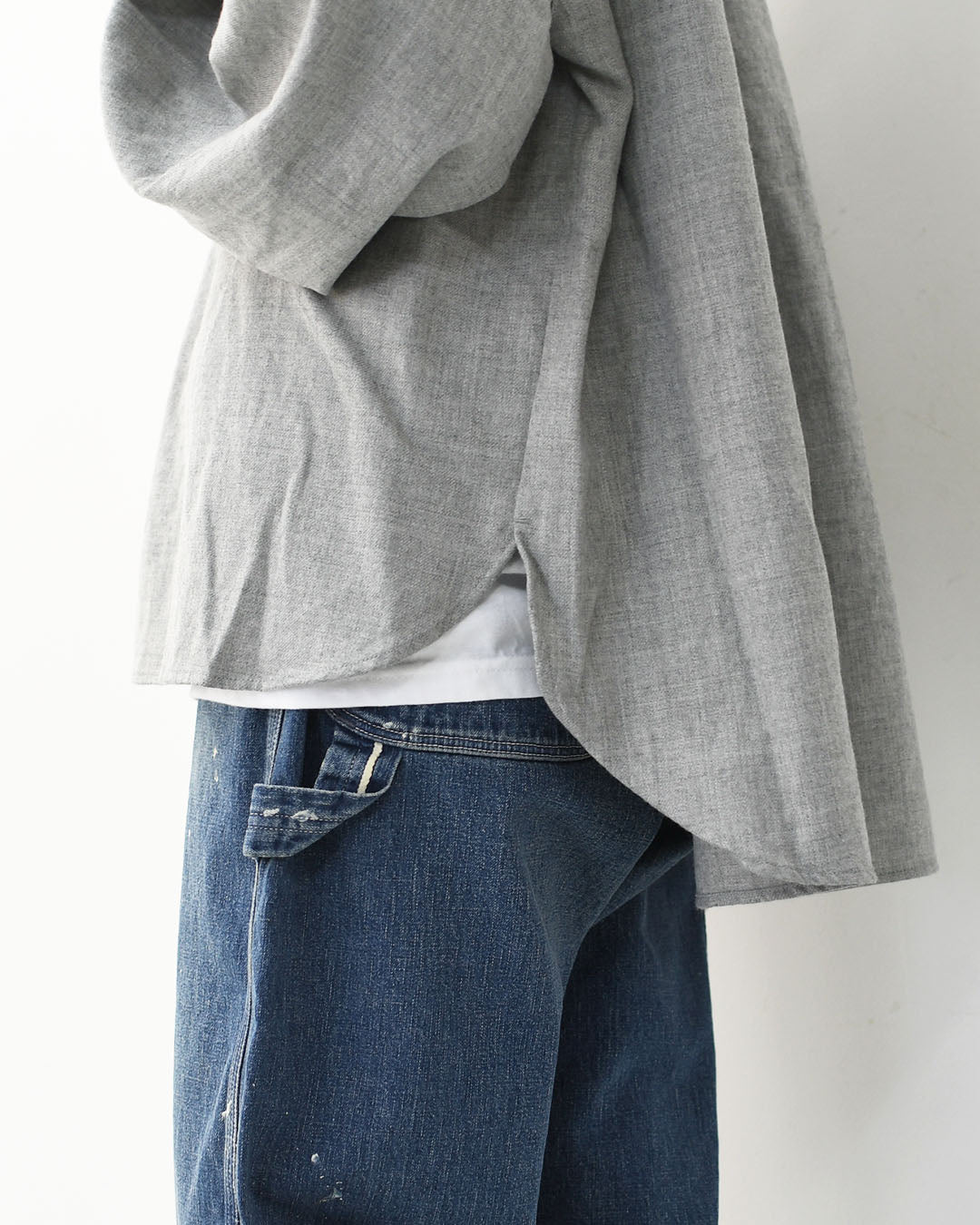 prit [プリット] 2/48ウール綾織フードプルオーバーシャツ [P80620] フード付きシャツ・ウールシャツ・ゆったりシルエット・LADY'S [2025AW]