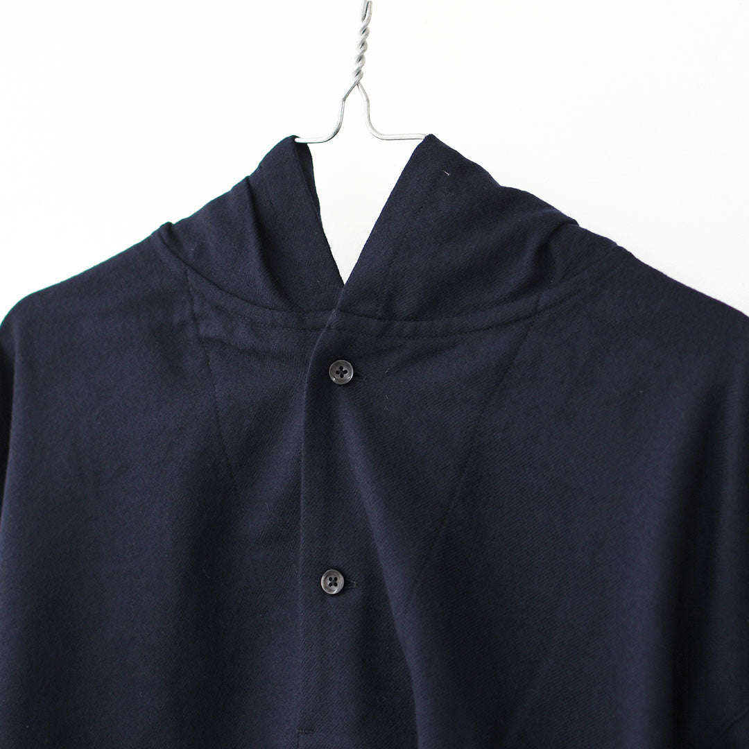 prit [プリット] 2/48ウール綾織フードプルオーバーシャツ [P80620] フード付きシャツ・ウールシャツ・ゆったりシルエット・LADY'S [2025AW]