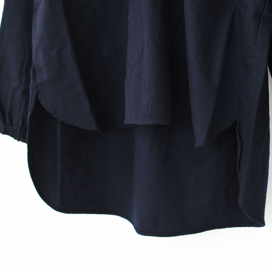 prit [プリット] 2/48ウール綾織フードプルオーバーシャツ [P80620] フード付きシャツ・ウールシャツ・ゆったりシルエット・LADY'S [2025AW]