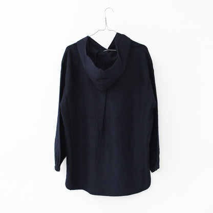 prit [プリット] 2/48ウール綾織フードプルオーバーシャツ [P80620] フード付きシャツ・ウールシャツ・ゆったりシルエット・LADY'S [2025AW]