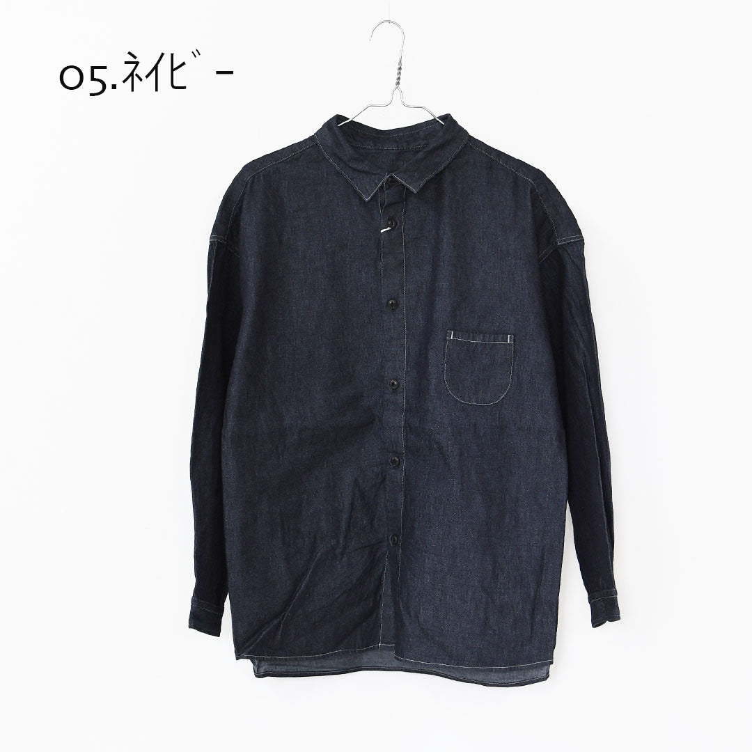 prit [プリット] 6ozデニム レギュラーカラーシャツ [P80644] デニムシャツ・ライトデニム・レギュラーカラー・LADY'S [2025AW]