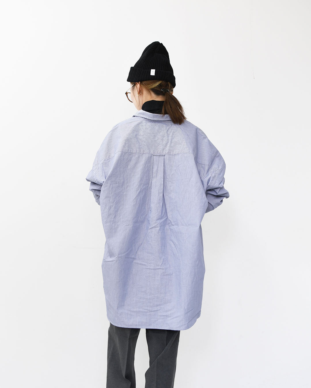 prit [プリット] 40/1ブロードストライプ　レギュラーカラービッグシャツ [P80652] ストライツシャツ・ビッグシルエット・レギュラーカラー・コットン・LADY'S [2025AW]