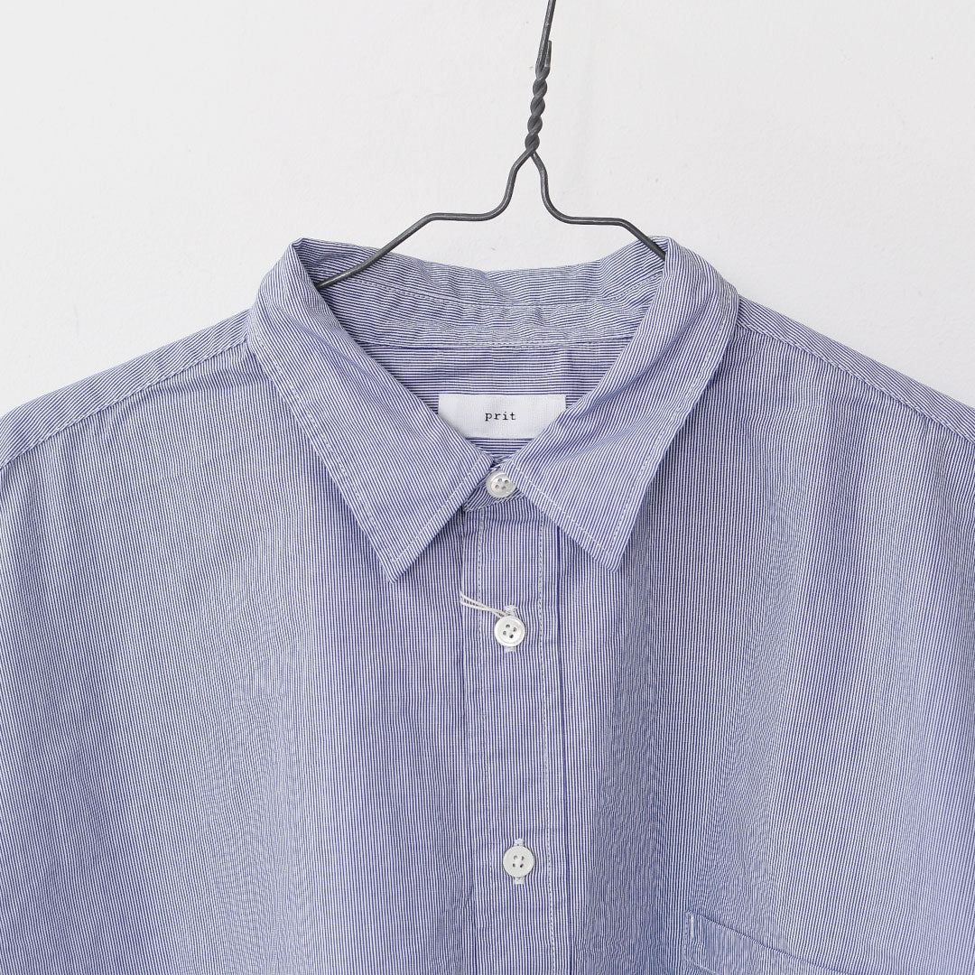 prit [プリット] 40/1ブロードストライプ　レギュラーカラービッグシャツ [P80652] ストライツシャツ・ビッグシルエット・レギュラーカラー・コットン・LADY'S [2025AW]