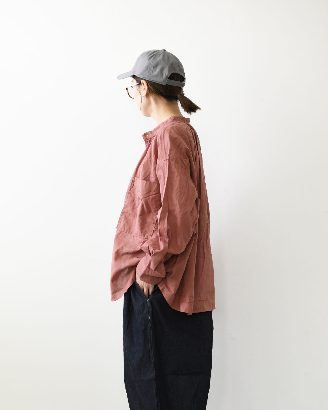 prit [プリット] 100/2甘ボイルスタンドカラーポケットシャツ [p80713] スタンドカラー・LADY'S [2026AW]
