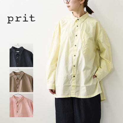 prit [プリット] 80/1タイプライターレギュラーカラーオーバーサイズロングシャツ [p80753] オーバーサイズ・ゆったりサイズ・羽織り・LADY'S [2026AW]